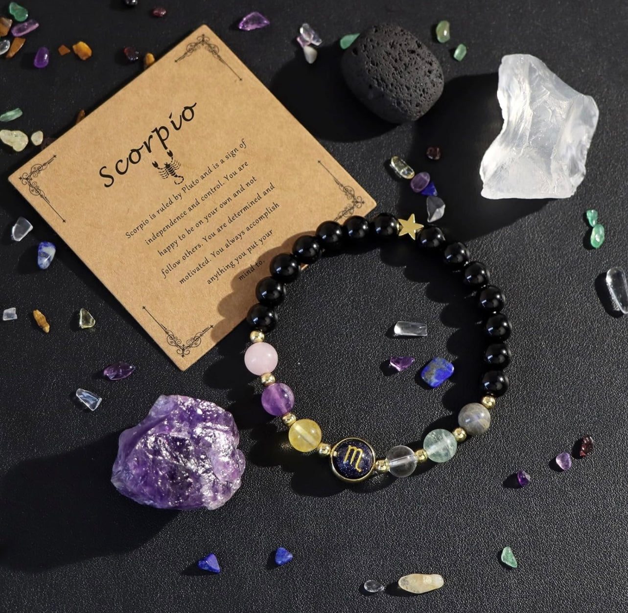 Scorpio Zodiac Crystal Bracelet
