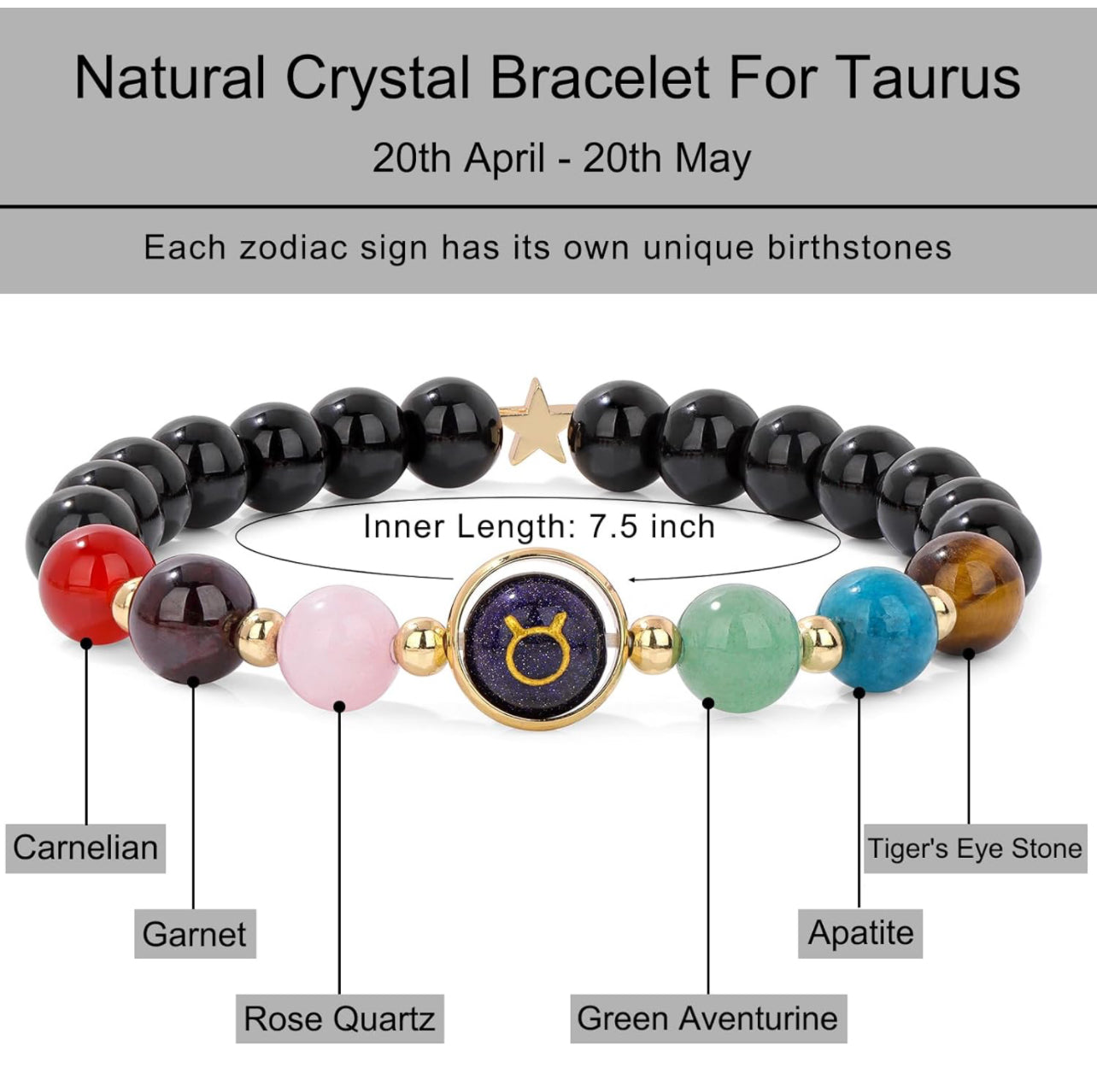 Taurus Zodiac Crystal Bracelet
