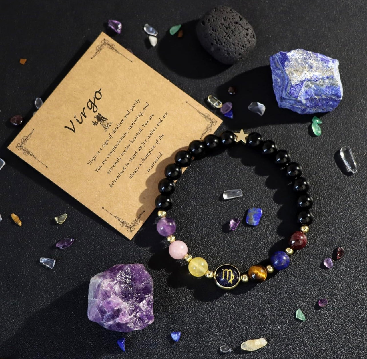 Virgo Zodiac Crystal Bracelet