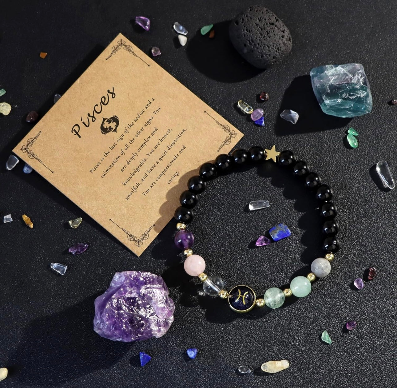 Pisces Zodiac Crystal Bracelet