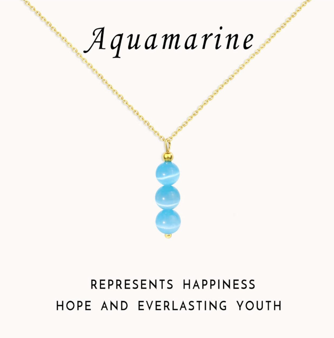Aquamarine Crystal Necklace