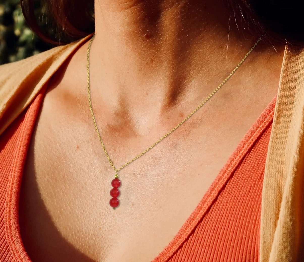 Red Carnelian Crystal Necklace