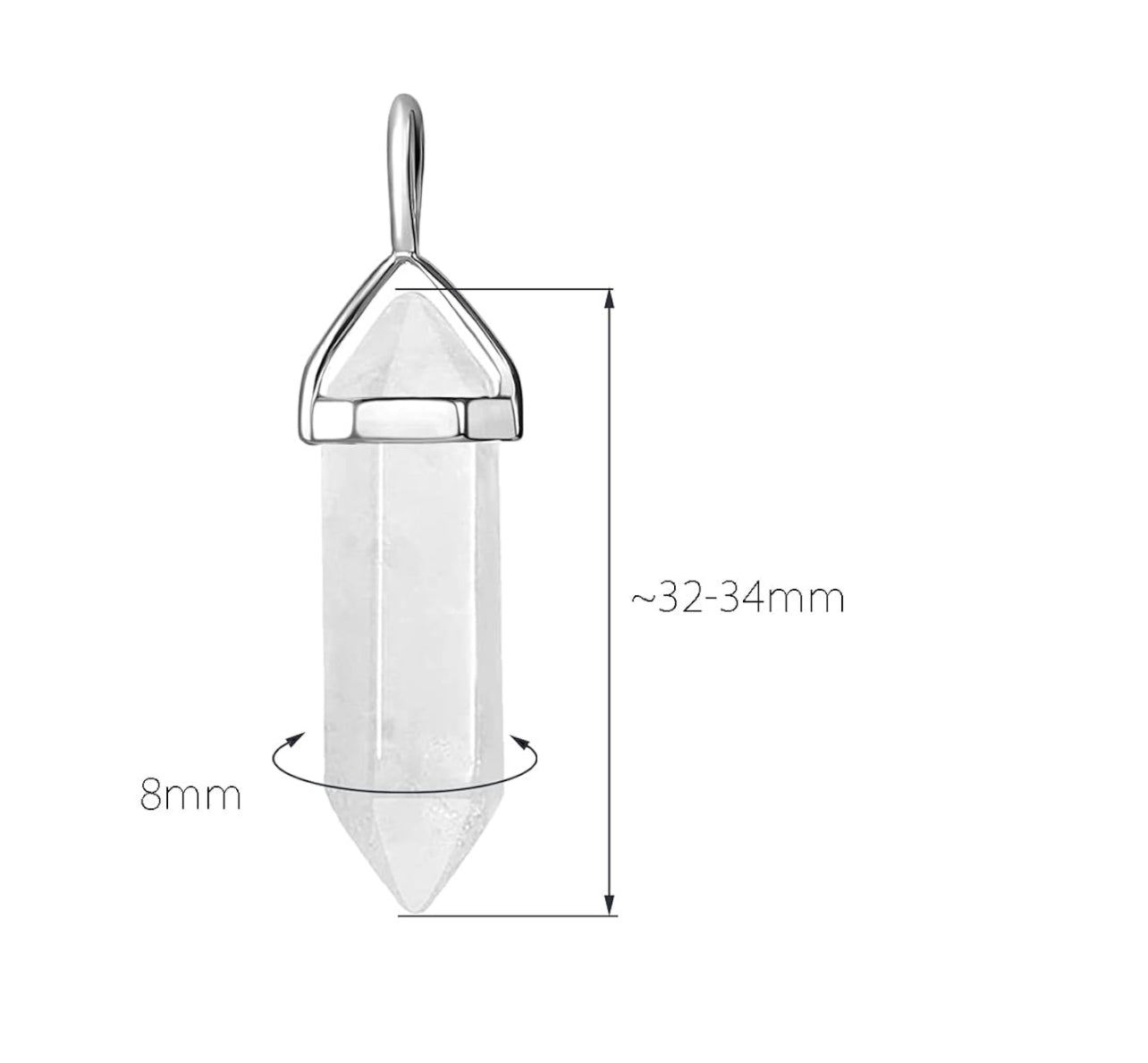 Clear Quartz Healing Crystal Necklace