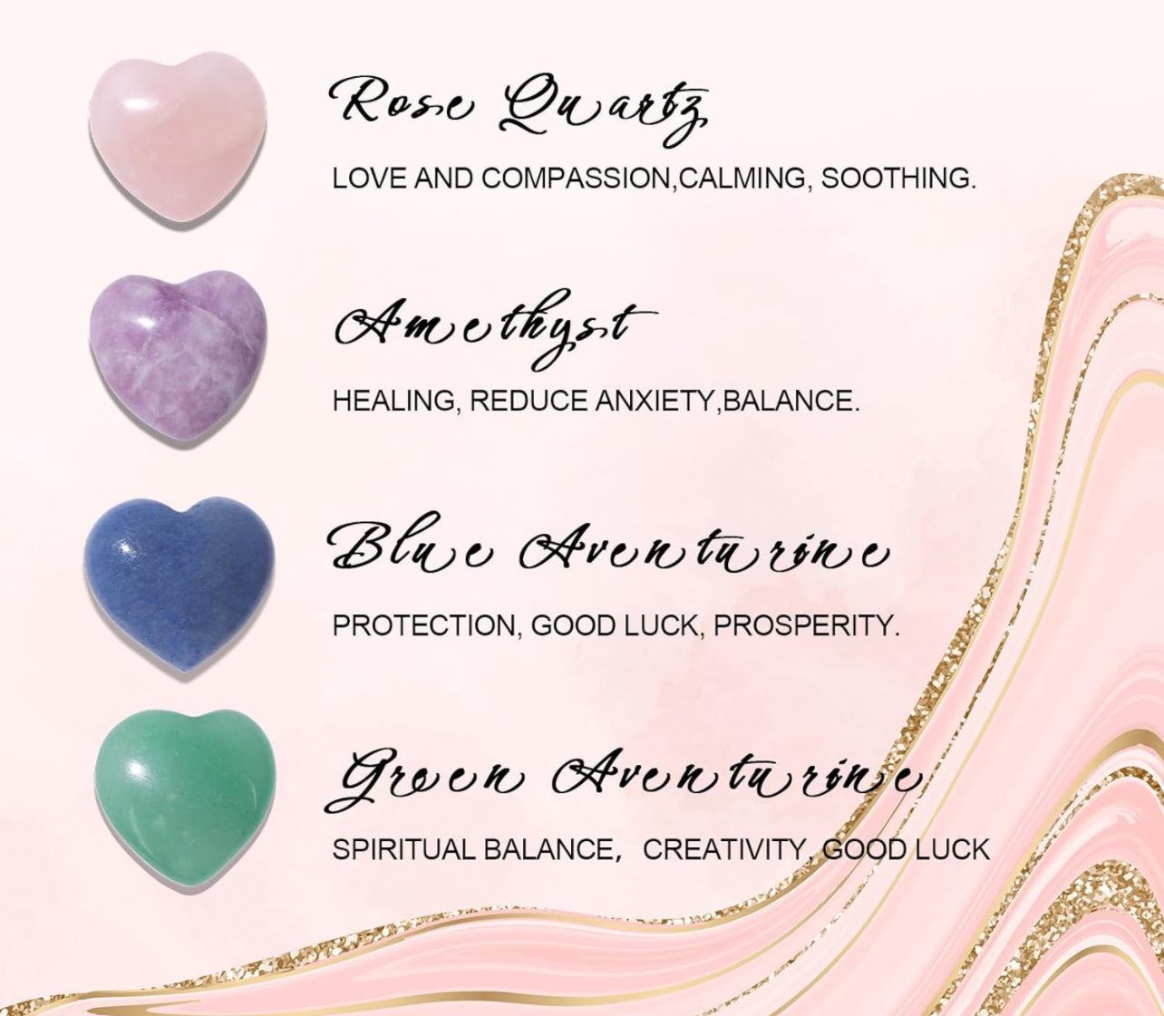 Heart Chakra Healing Crystal Necklace Set