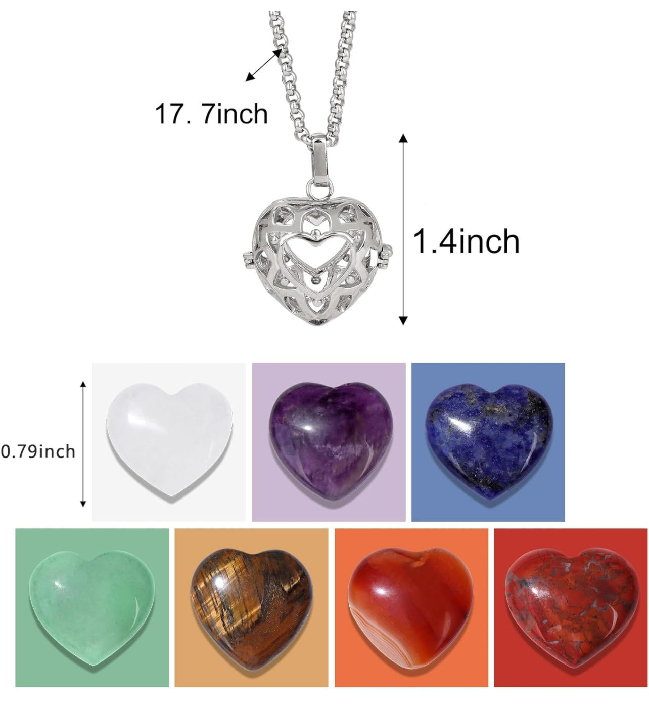 8 PCS Chakra Balancing Healing Crystal Necklace