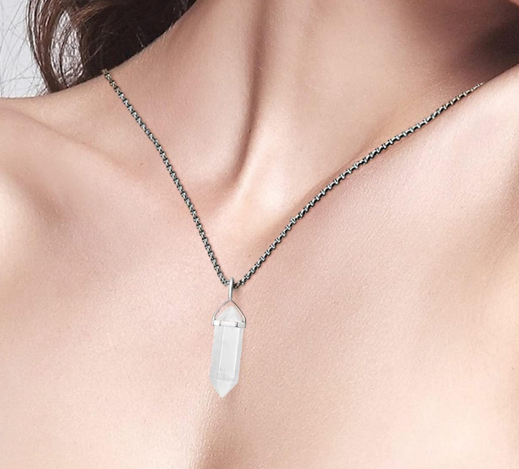 Clear Quartz Healing Crystal Necklace