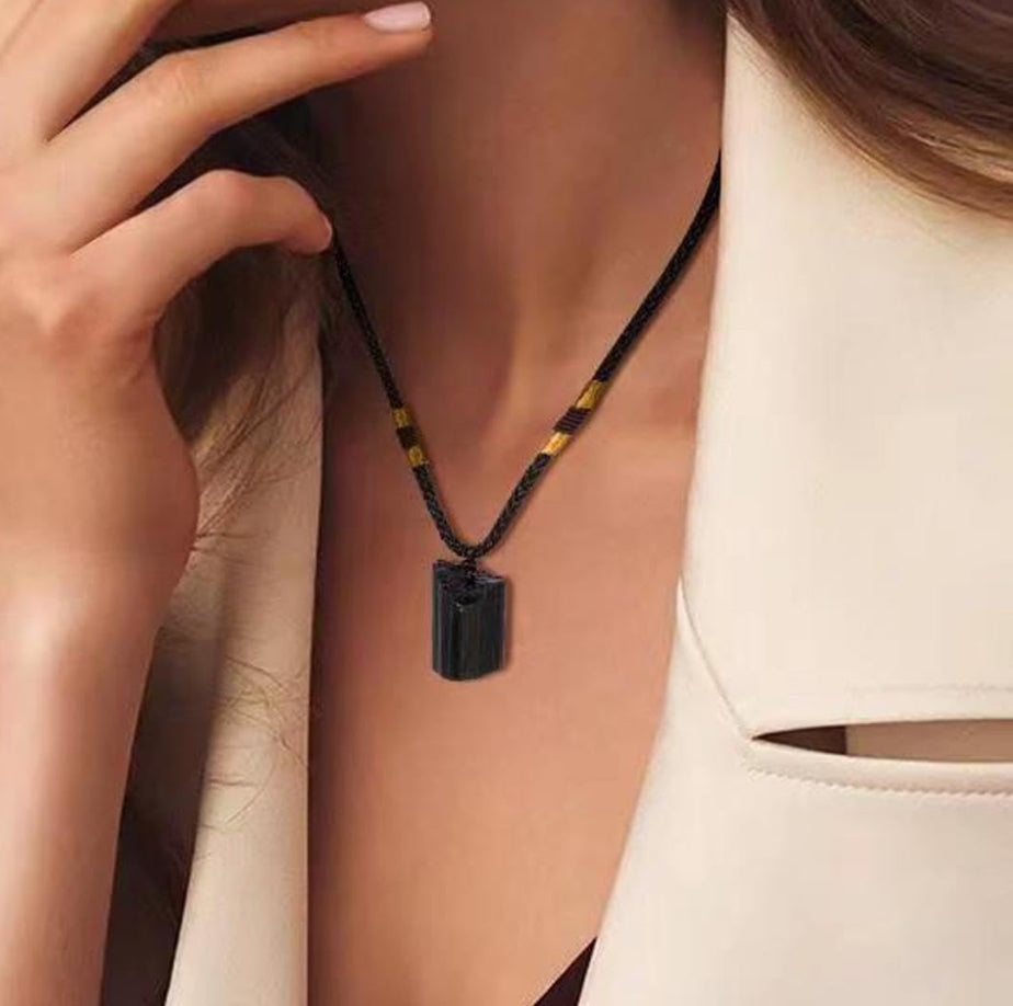 Black Tourmaline Protection Crystal Necklace