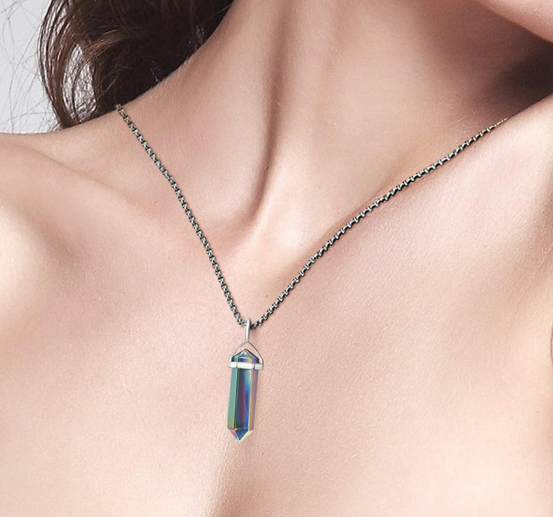 Rainbow Hematite Healing Crystal Necklace
