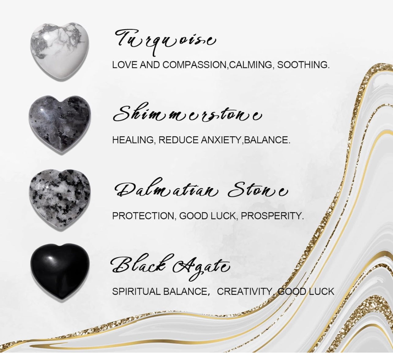 Healing Crystal Heart Shaped Necklace Set