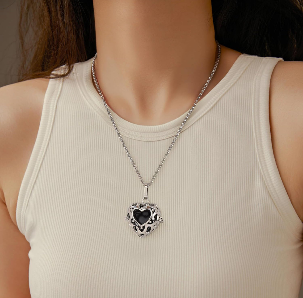 Healing Crystal Heart Shaped Necklace Set