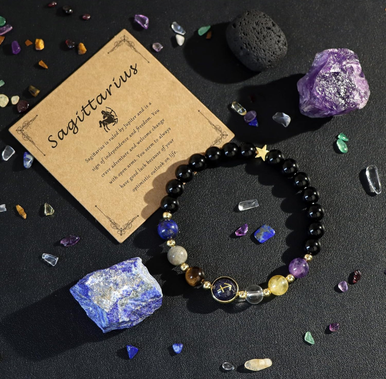 Sagittarius Zodiac Crystal Bracelet