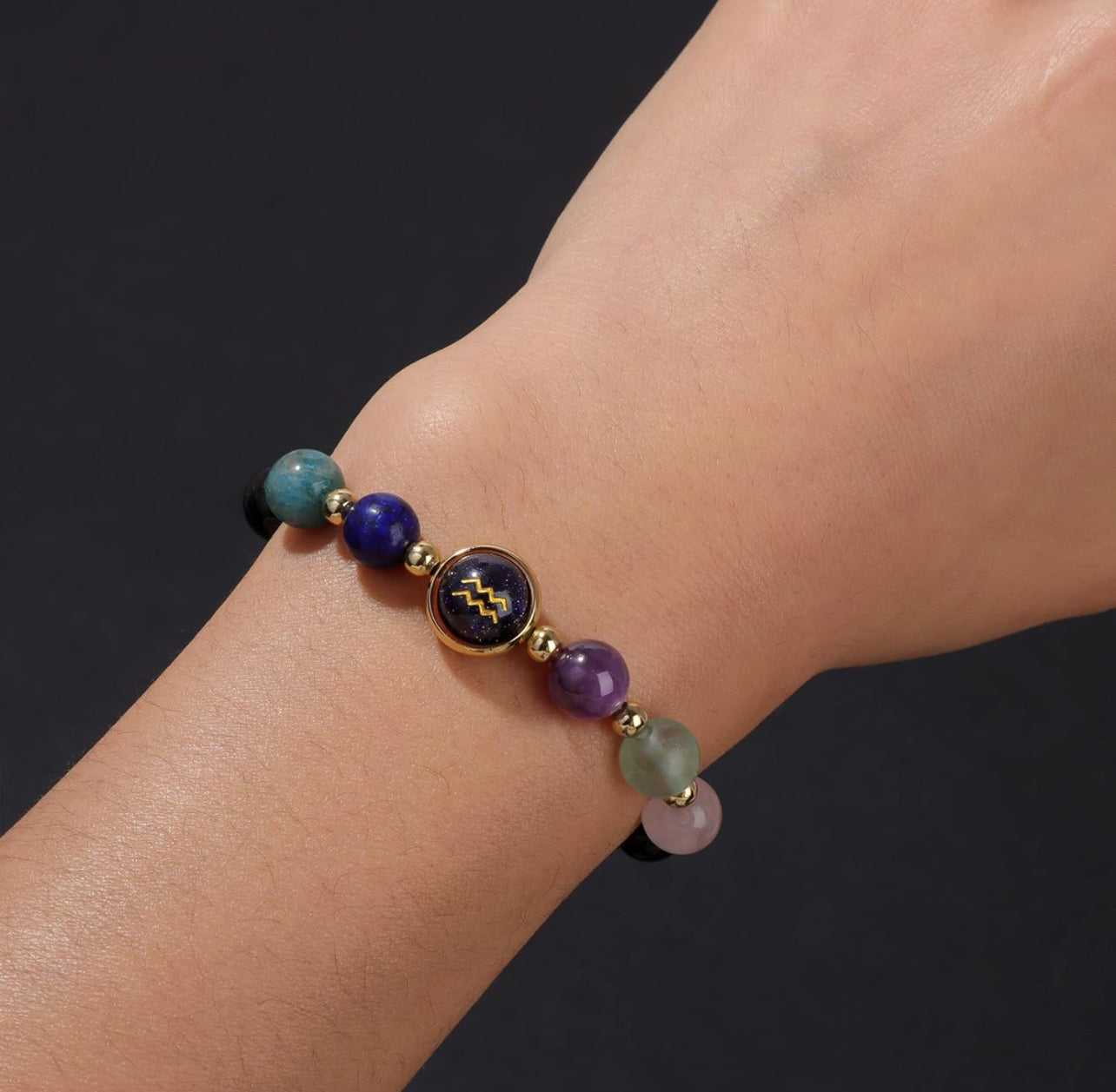 Aquarius Zodiac Crystal Bracelet
