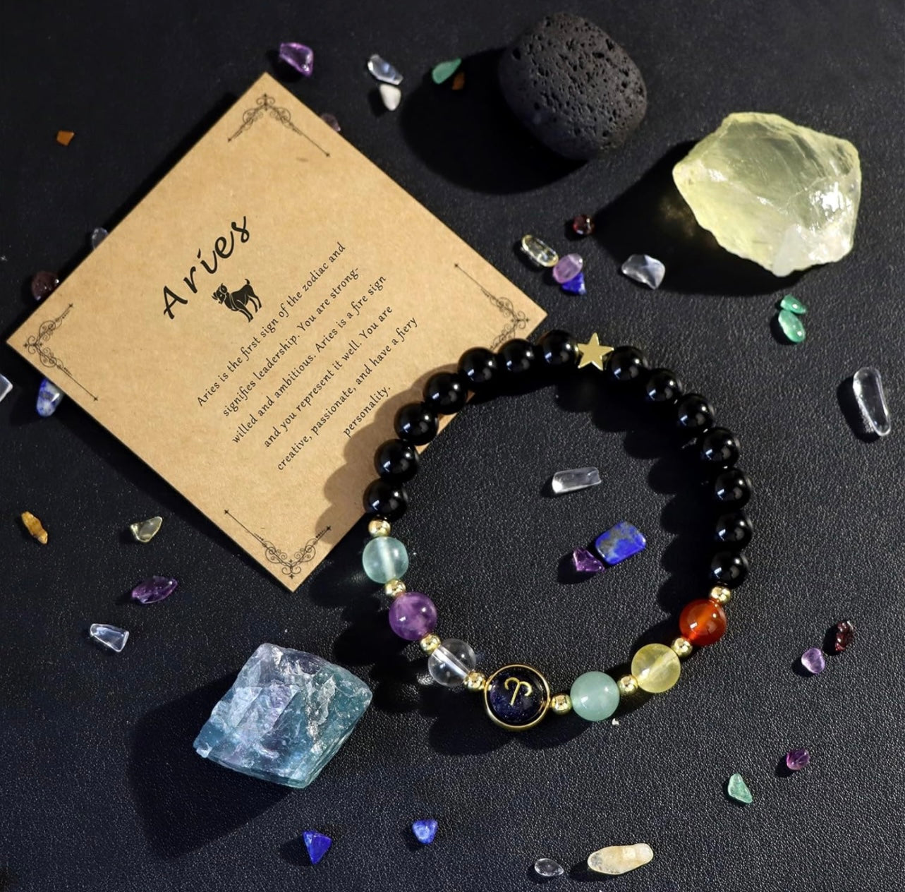 Aries Zodiac Crystal Bracelet