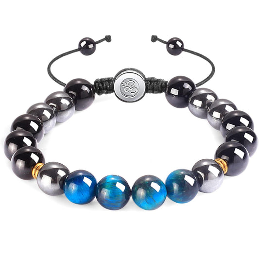 Blue Tiger’s Eye Triple Protection Crystal Bracelet