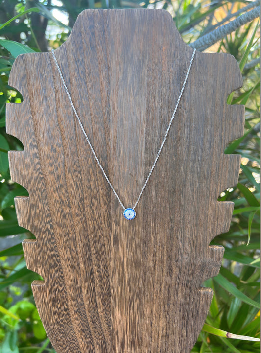 Stirling Silver Evil Eye Bling Necklace